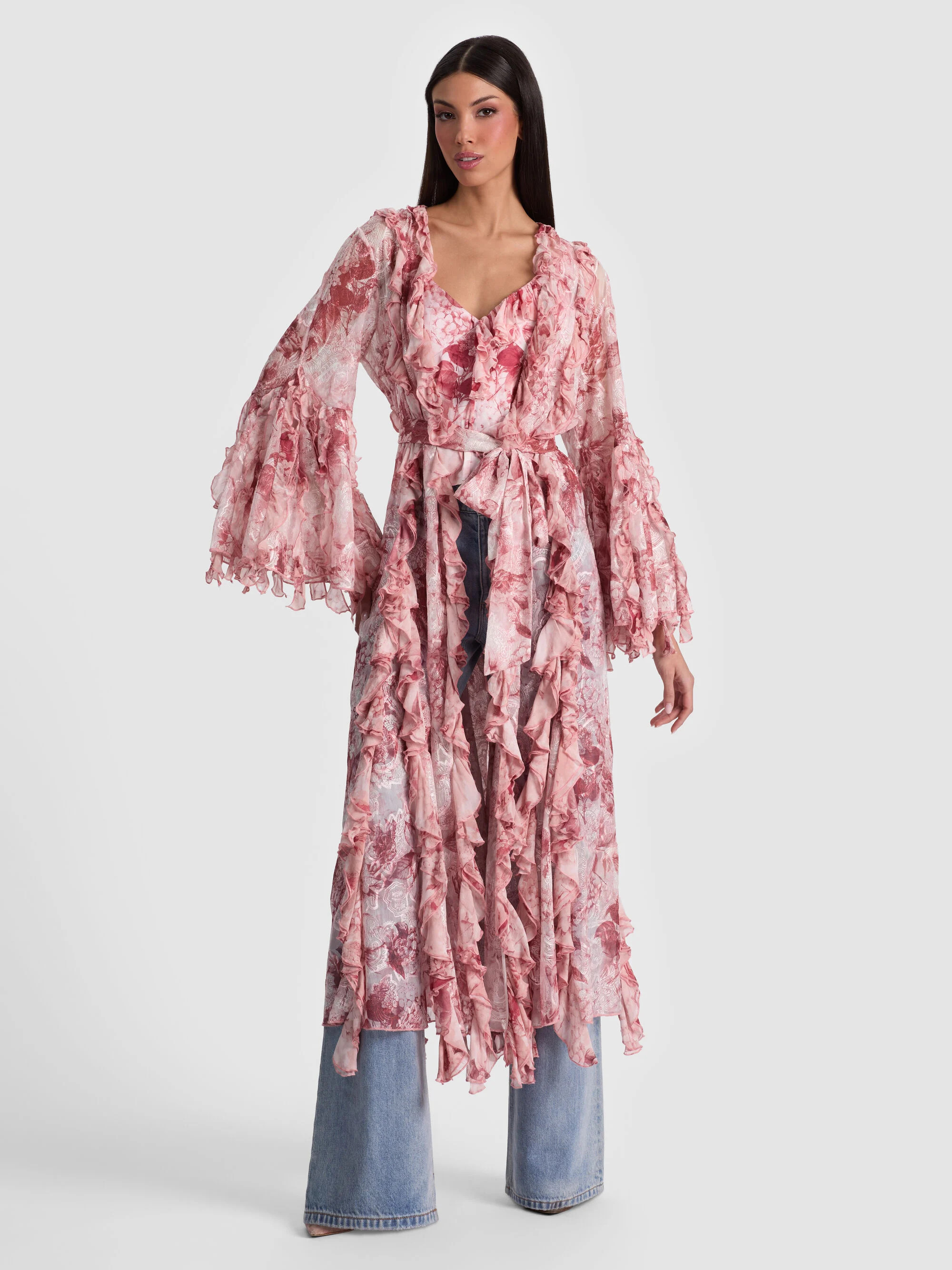 CHER RUFFLE MAXI ROBE | Alice + Olivia