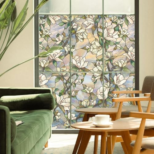 Artscape Star Magnolia | Privacy Window Film with Vibrant Colored Pattern | Non-Adhesive & UV Pro... | Amazon (US)