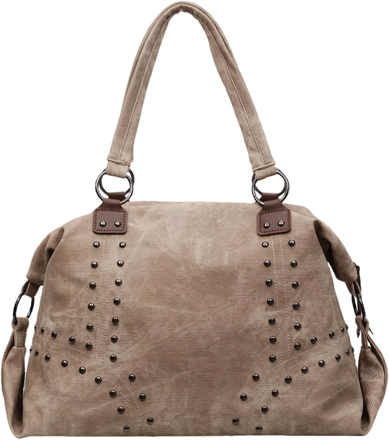 Studded Purse Trendy Faux Leather Studded Tote Handbag Top-Handle Hobo Bags Y2K Shoulder Bag Punk Purse for Women | Amazon (US)