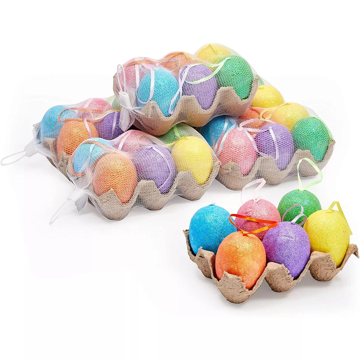 Juvale 36-Pack Sparkling Easter Egg Ornaments Home Decor and DIY Crafts, 3 x 1.75 x 1.75 in | Target