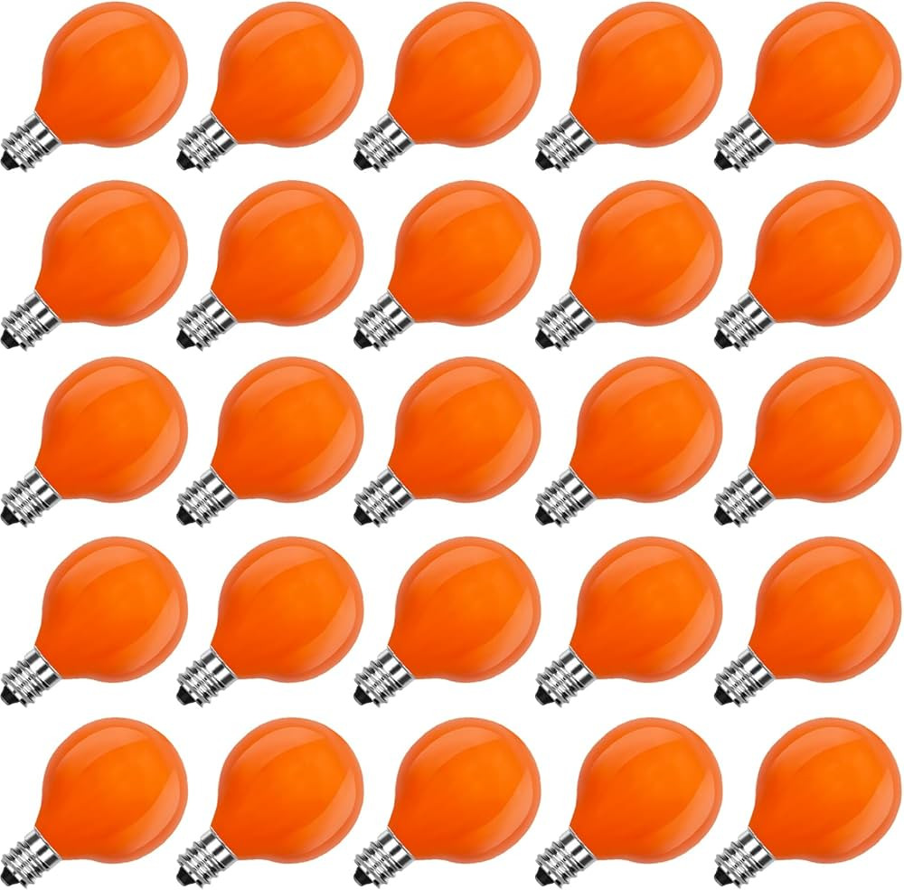 SUNSGNE G40 Orange Incandescent Replacement Light Bulbs, 25 Pack Globe Light Bulbs for E12 Outdoo... | Amazon (US)