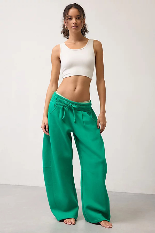 Out From Under Essential Barrel Leg Full Length Sweatpants in Turquoise, Women's at Urban Outfitters | Urban Outfitters (US and RoW)
