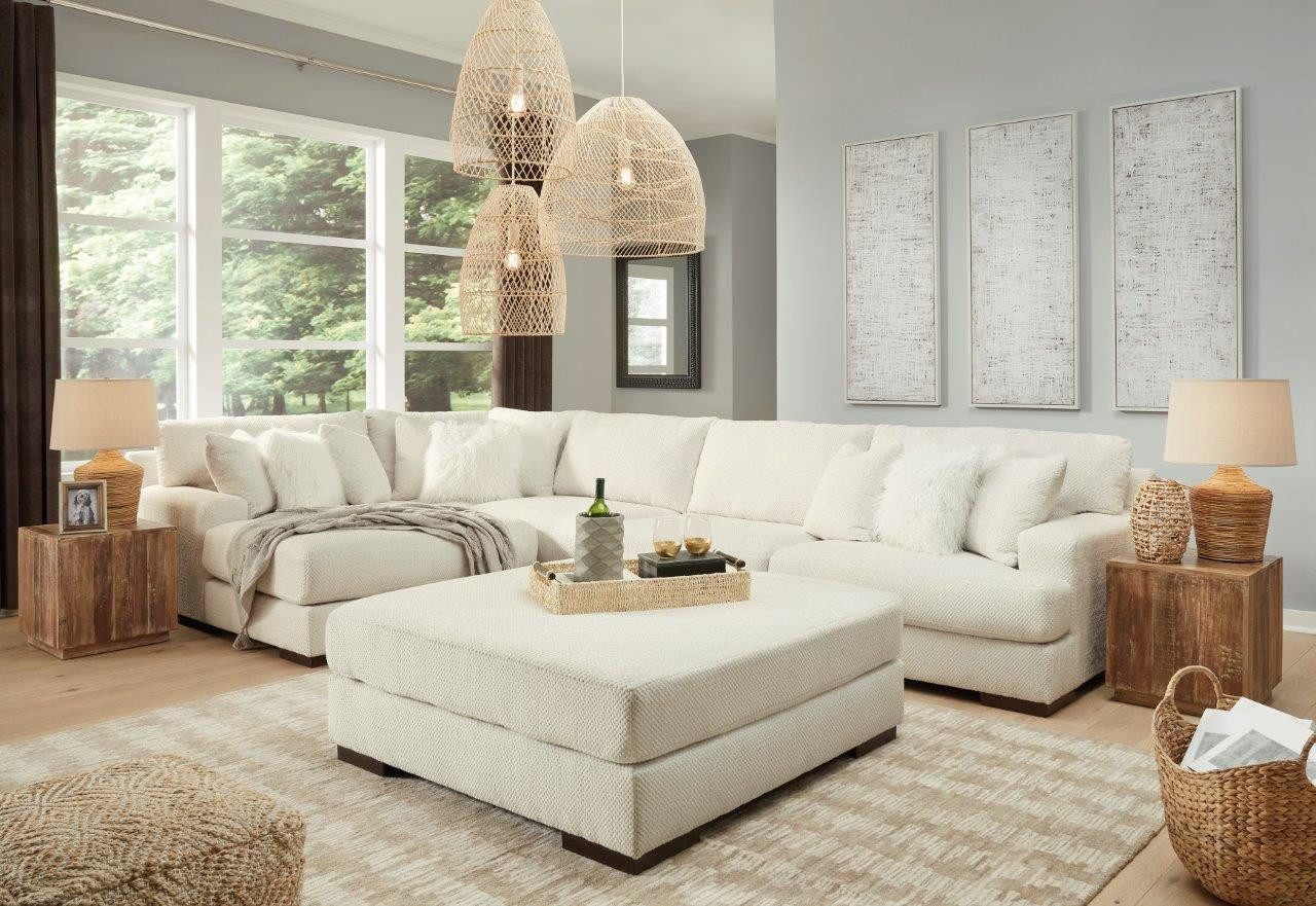 Zada 3-Piece LAF Chaise Sectional In Ivory | 1stopbedrooms