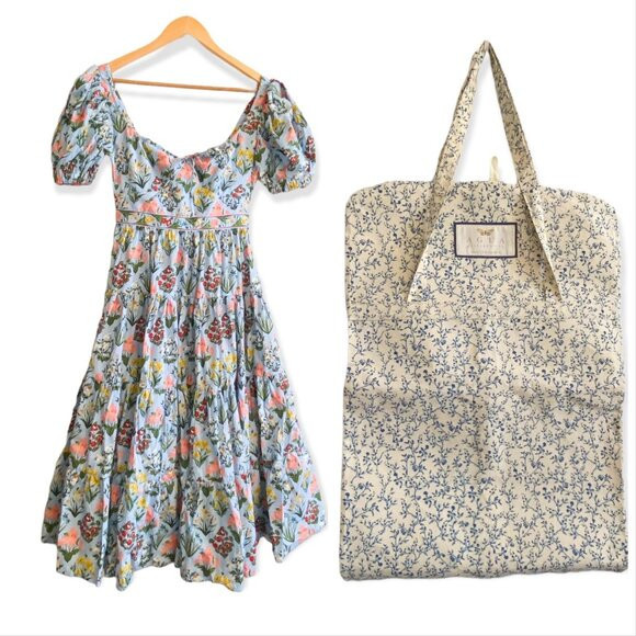 Agua By Agua Bendita Palmera Magdalena Day Cotton Midi Dress W/Garment Bag, nwt | Poshmark