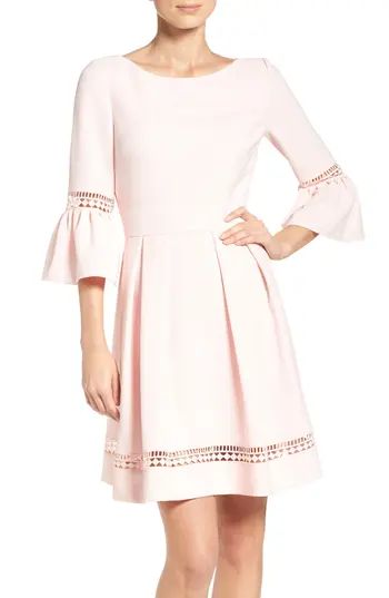 Petite Women's Eliza J Bell Sleeve Dress, Size 0P - Pink | Nordstrom
