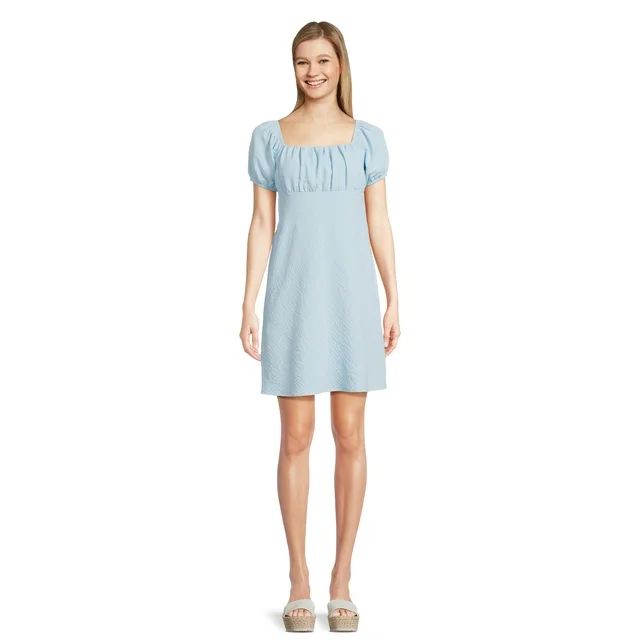 No Boundaries Juniors Puff Sleeve Mini Dress | Walmart (US)
