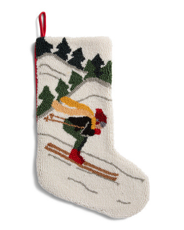 Downhill Skier Hook Stocking | TJ Maxx