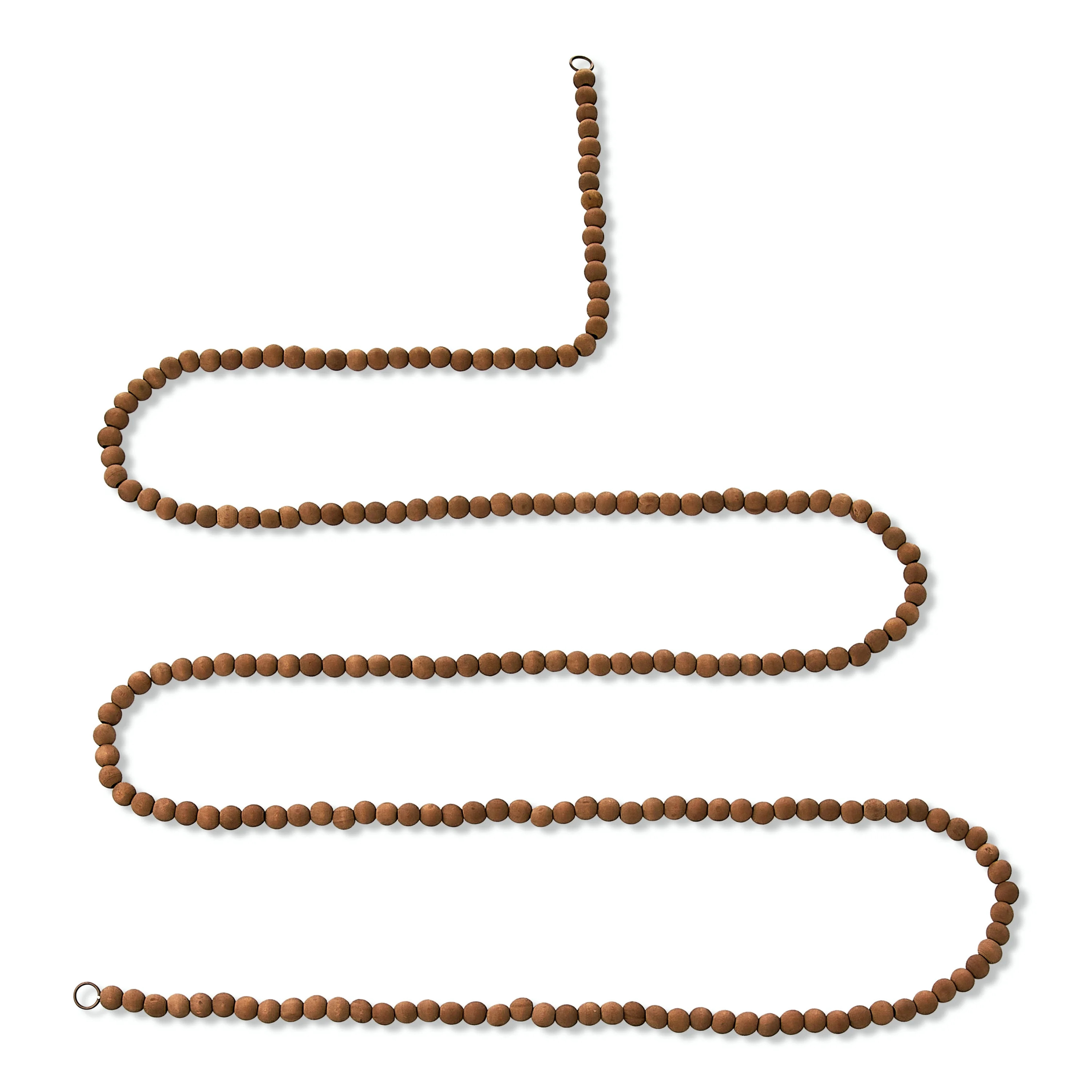 Round 14mm Wood Bead Christmas Garland, Brown, 9', by Holiday Time | Walmart (US)