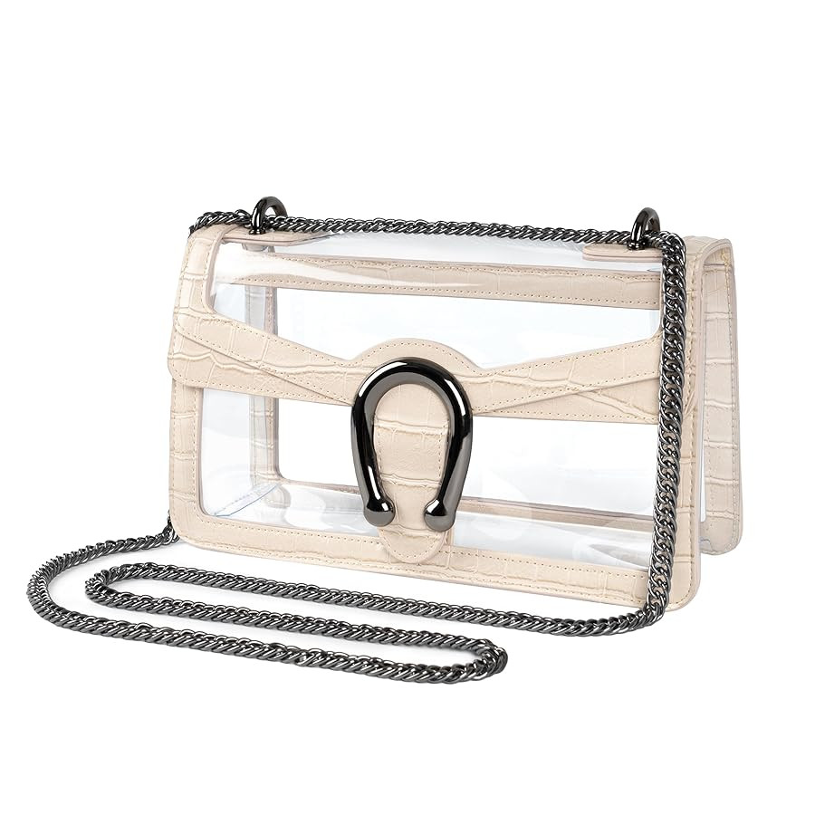 Joryin Women's Stadium Approved Crossbody Bag for Women, Small Clear Bag Shoudler Purse with Chai... | Amazon (US)