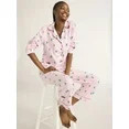 Joyspun Women's Flannel Long Sleeve Top and Pants Pajama Set, 2-Piece, Sizes XS-3X - Walmart.com | Walmart (US)