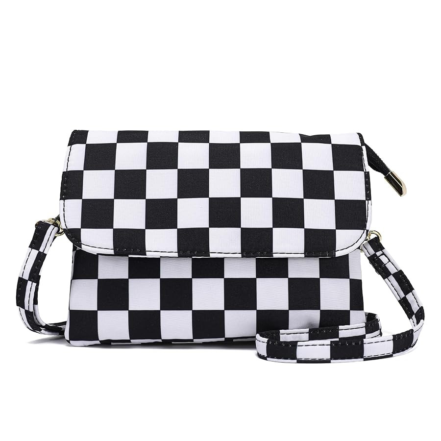 NEICOA Nylon Checkered Crossbody Bag with Adjustable Strap Cell Phone Purse Small Crossbody Purse... | Amazon (US)
