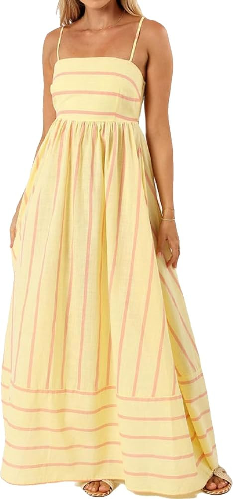 YILEEGOO Women's Casual Long Dresses Sleeveless Backless U Neck Dresses Club Party Y2k Dress Summ... | Amazon (UK)