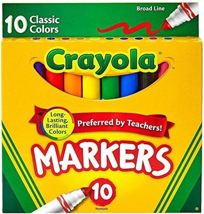 Crayola Broad Line Markers, Classic Colors 10 Each (Pack of 6) | Amazon (US)