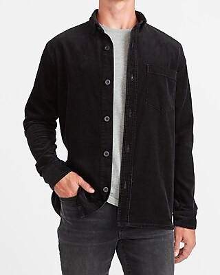 Slim Solid Corduroy Shirt Jacket | Express