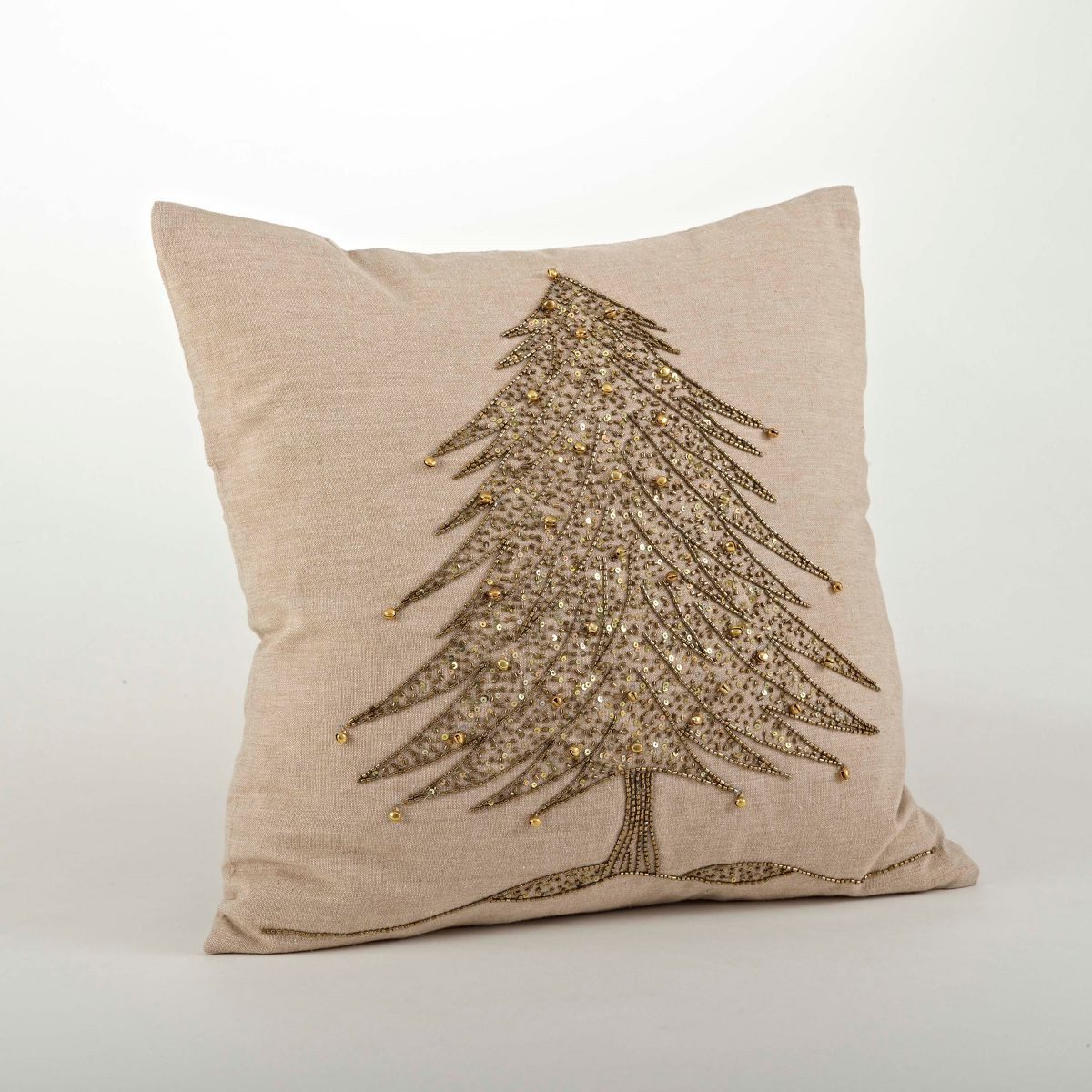 Saro Lifestyle Beaded Xmas Tree Design Pillow | Target