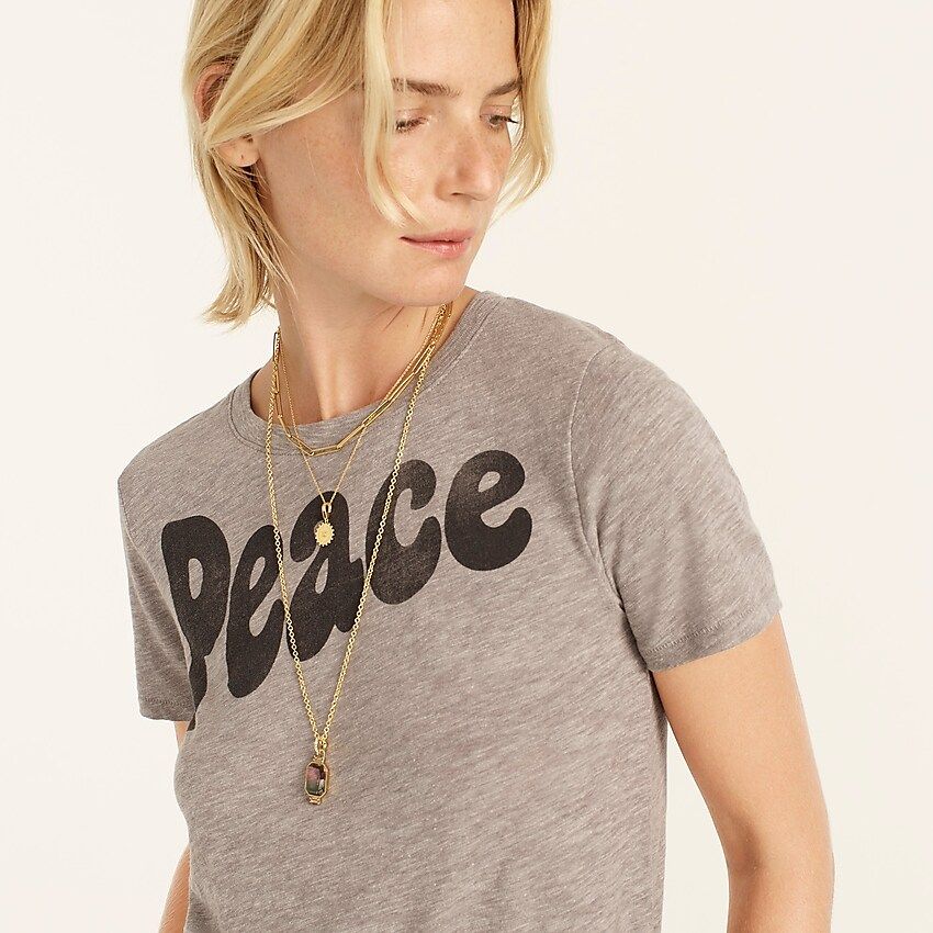 "Peace" crewneck T-shirt | J.Crew US