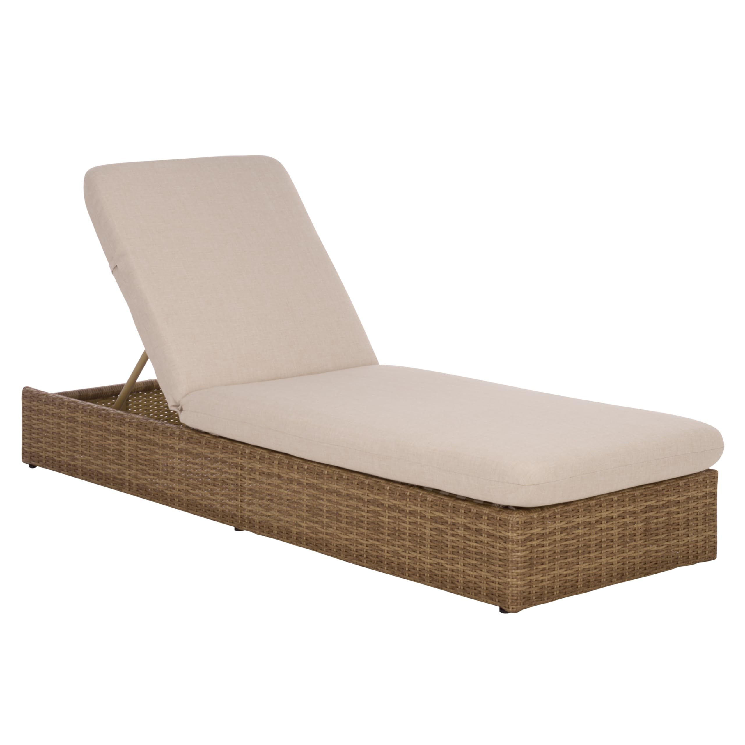 Amazon.com : SAFAVIEH Outdoor Patio Furniture Collection \u2013 Emma Natural & Taupe Cushion Lounger, Adjustable Rattan Outdoor Reclining Chaise (PAT7562A) : Patio, Lawn & Garden | Amazon (US)