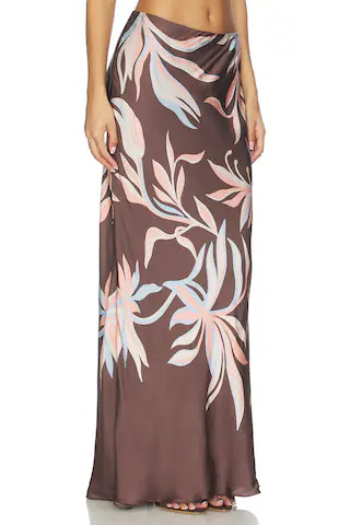 ROCOCO SAND Floral Maxi Skirt in Brown from Revolve.com | Revolve Clothing (Global)