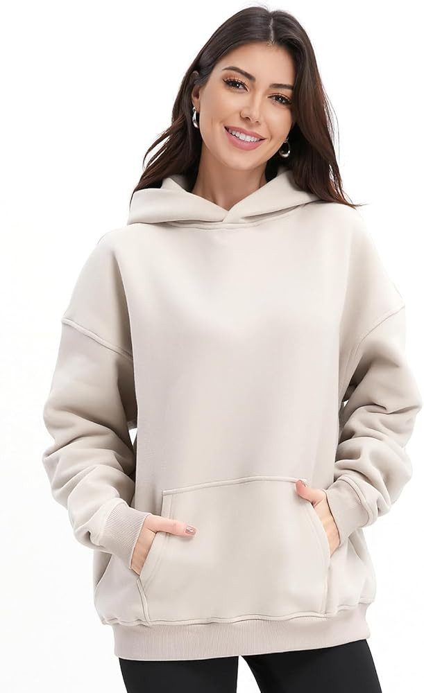 Womens Hoodies Long Sleeve Fleece Sweatshirts Pullover Top Cotton Fall/Winter 2024 | Amazon (US)