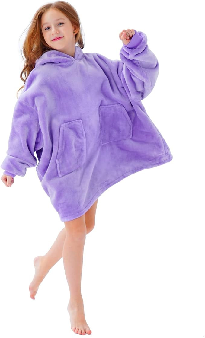 Aemicion Wearable Blanket Hoodie for Kids Super Soft Warm Oversized Hooded Blanket Sweatshirt Hoo... | Amazon (US)