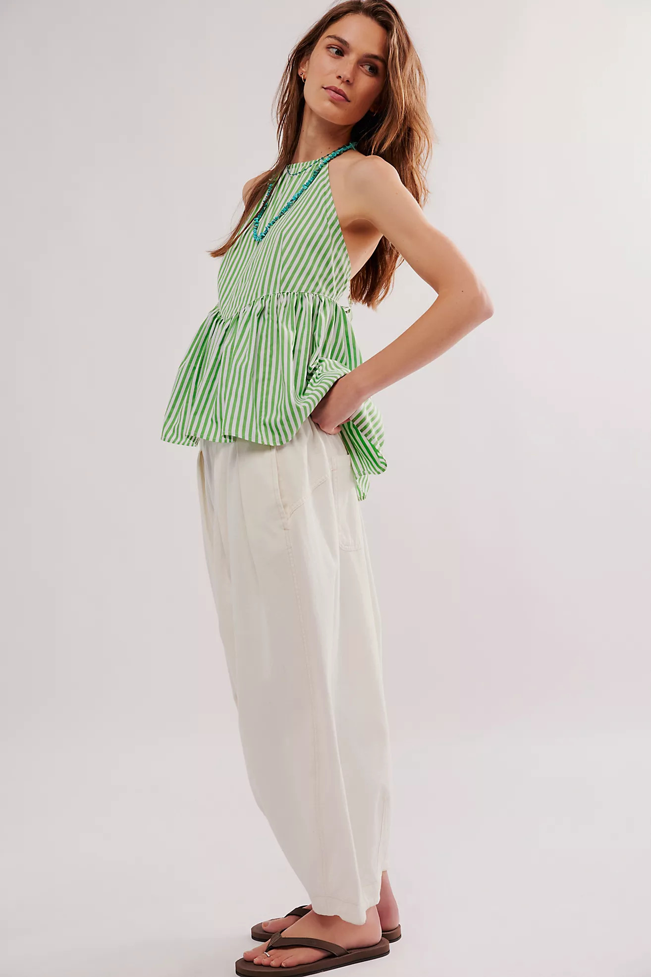 Nigel Preston Stripe Peplum Halter Top | Free People (Global - UK&FR Excluded)