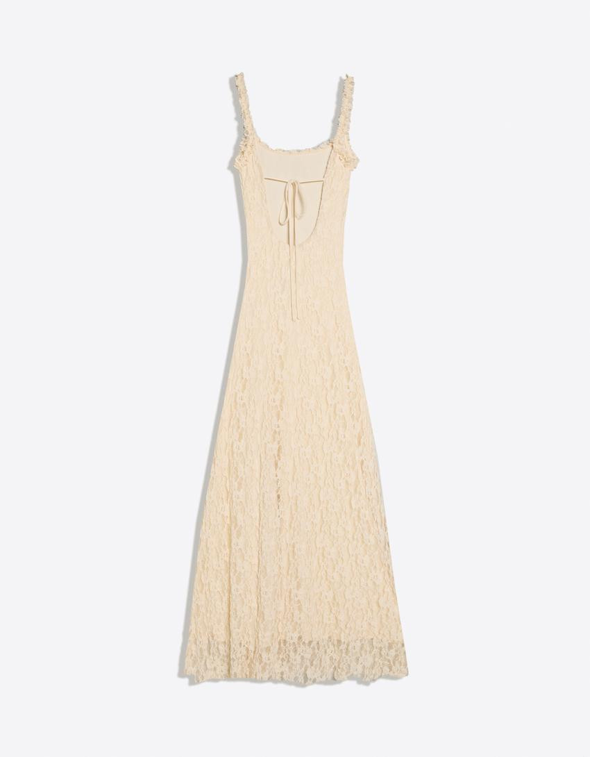 Lace midi dress - Dresses and Jumpsuits - Women | Bershka UK