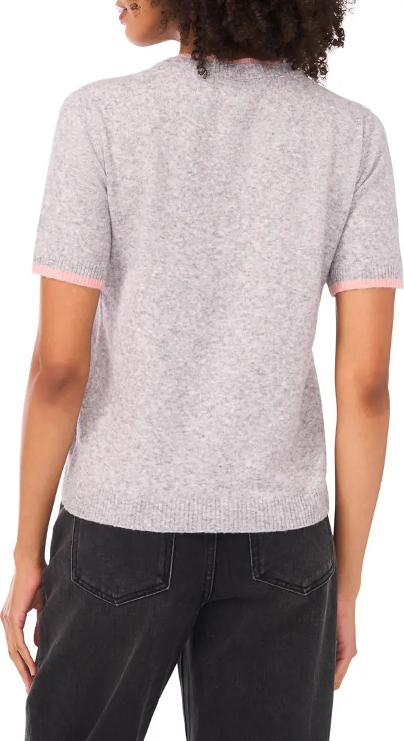 Double Crewneck Short Sleeve Cotton Sweater | Nordstrom Rack