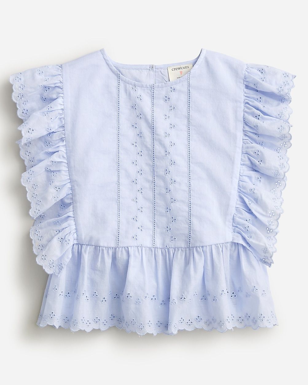 Girls' eyelet cropped top in cotton voile | J.Crew US