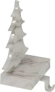 8" White and Black Marbled Christmas Tree Stocking Holder | Amazon (US)