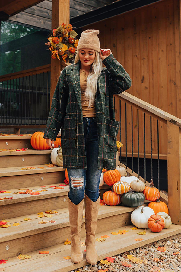 Oak & Maple Plaid Coat | Impressions Online Boutique