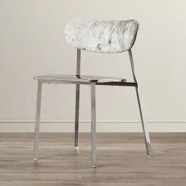 Joelyne Metal Side Chair in Polished Steel | Wayfair North America