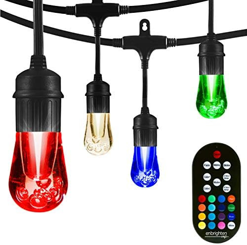 Enbrighten Vintage Seasons Café Lights, Outdoor String Lights, White, 48ft, 24 Lifetime Bulbs, C... | Amazon (US)