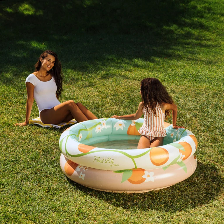 Float Life by Funboy Orange Blossom Inflatable Round 2-Ring Pool, Above-Ground Pool, Kids Ages 6+ | Walmart (US)