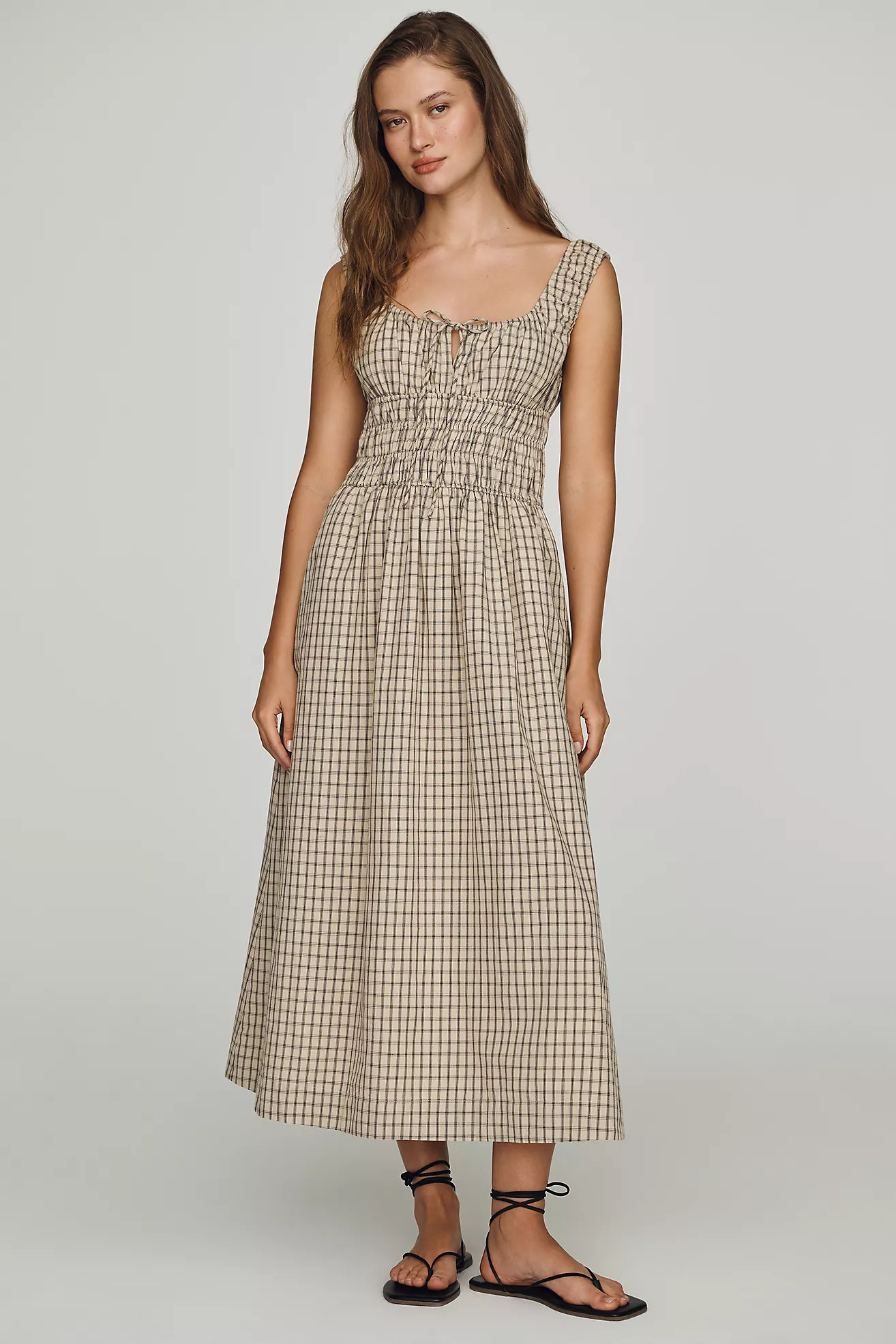 NIA 100% Cotton Smocked Midi Dress | Anthropologie (US)