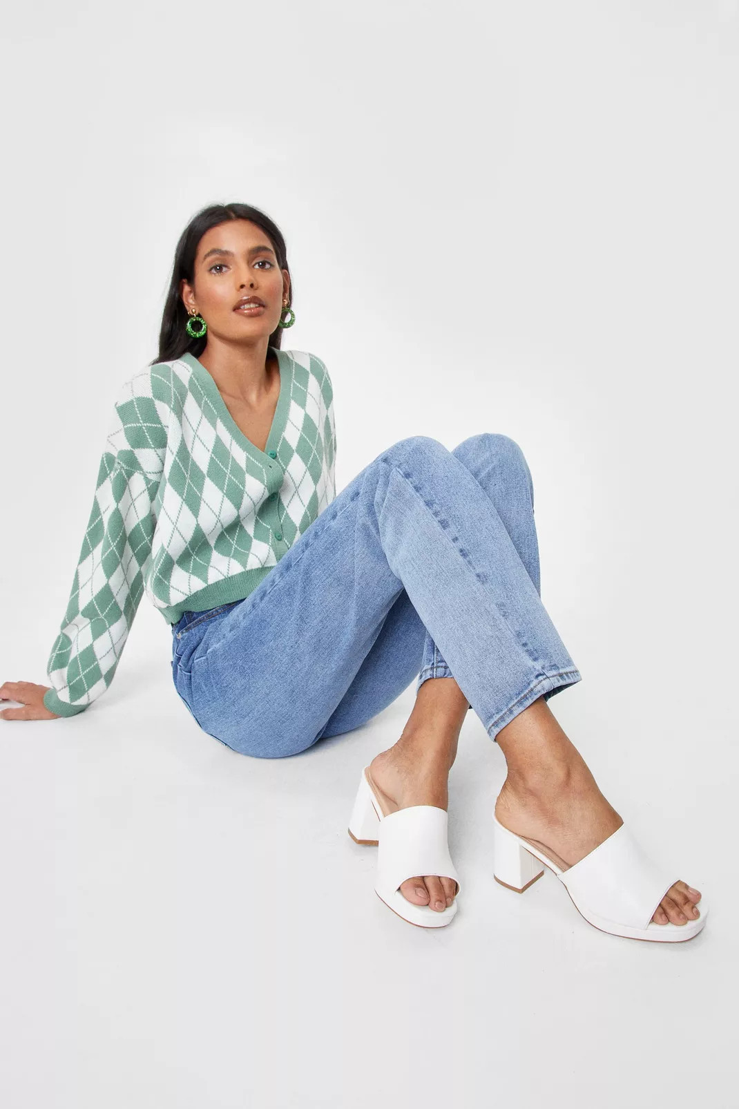 Faux Leather Square Toe Platform Mules | Nasty Gal (US)