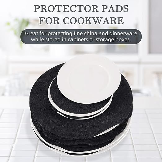 Felt Plate Storage Dividers Protectors, 48 Pieces Felt Round Plate Separators Pads Dish Storage P... | Amazon (US)