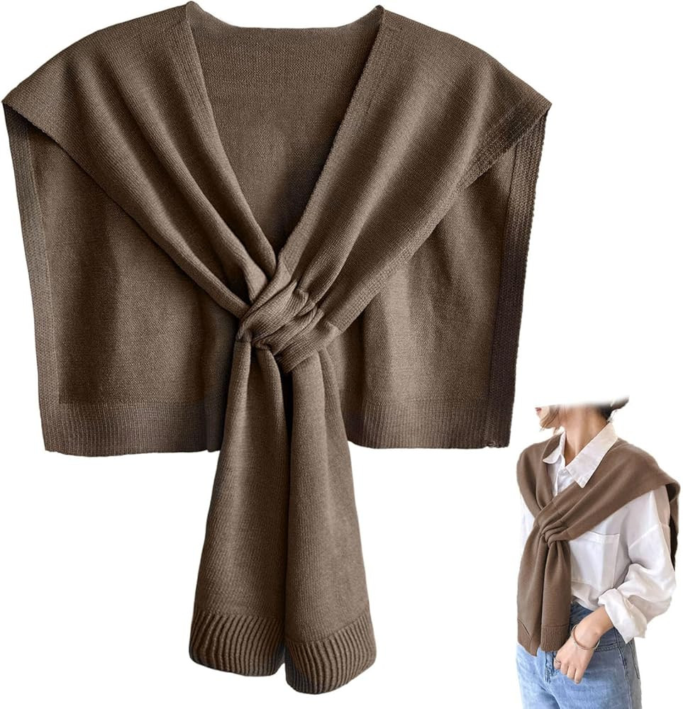 Women's Fashion Knitted Shawl - Khaki Sweater Shawl for Air-Conditioned Rooms | Amazon (US)