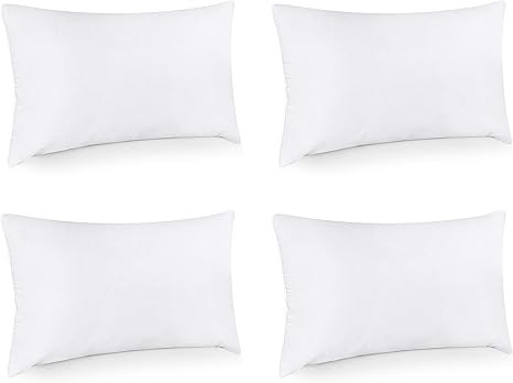 Utopia Bedding Throw Pillows Insert (Pack of 4, White) - 12 x 20 Inches Bed and Couch Pillows - I... | Amazon (US)