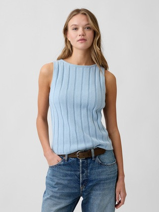 Relaxed Ribbed Boatneck Tank Top | Gap Factory