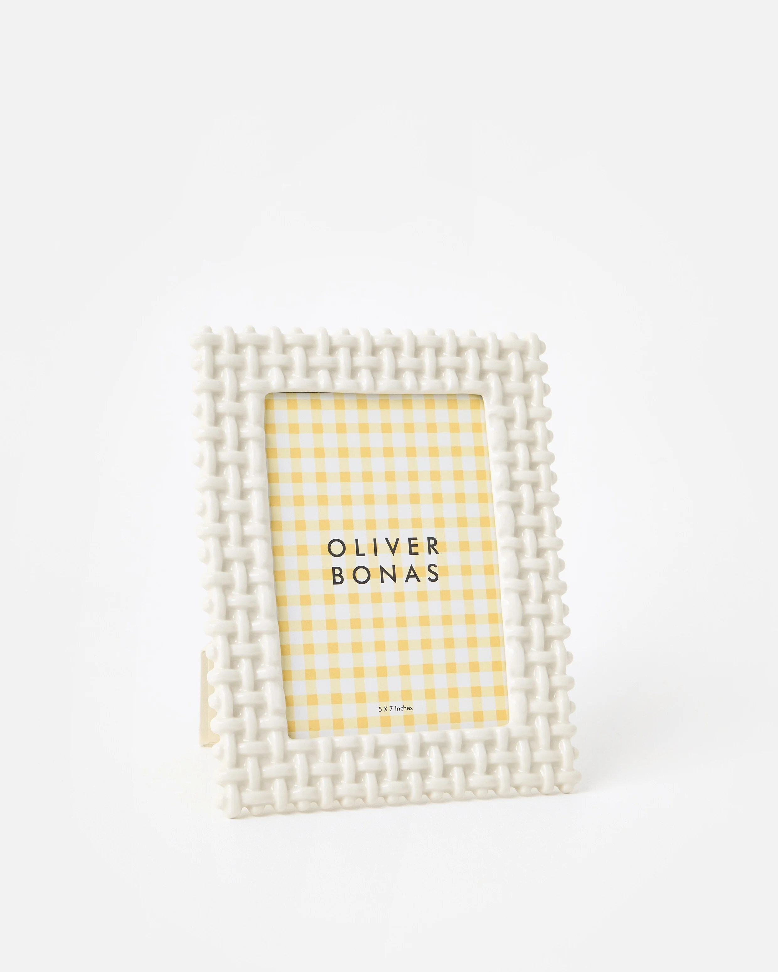 Marca White Lattice Photo Frame 5x7 | Oliver Bonas (Global)
