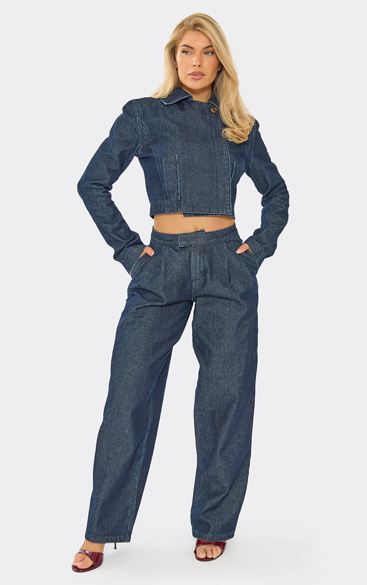 Mid Rise Tailored Jeans In Indigo Blue Denim | EGO (UK)