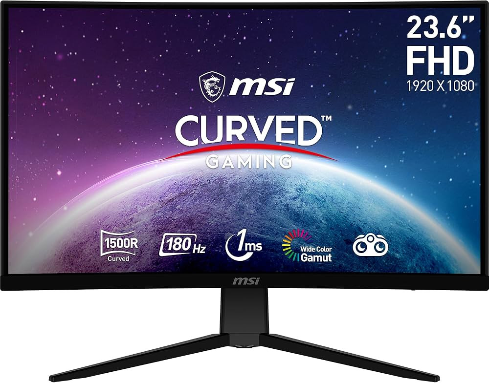 MSI G2422C 23.6 Inch FHD Curved Gaming Monitor - 1500R 1920 x 1080 VA Panel, 180Hz / 1ms, Adaptiv... | Amazon (UK)