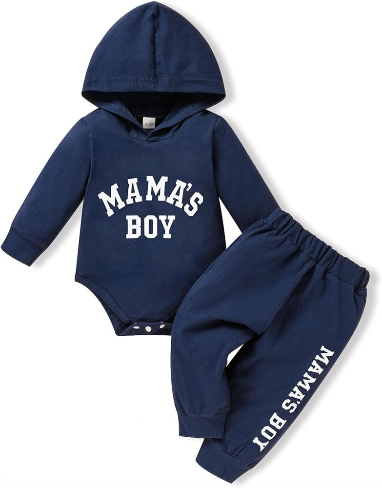 Viworld Baby Infants Boy Letter Print Outfits Long Sleeve Hoodies Romper+Pants Fall Winter Clothe... | Amazon (US)