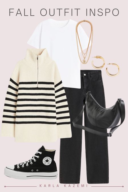 Casual fall outfit! Perfect for school drop off/pick up, running errands, or a mall trip🙌

You can layer the sweater over the shirt or wear it over shoulders if it’s a little warmer! 

Such a chic look ❤️










Fall outfit, fall basics, fall capsule wardrobe, black jeans, fall bottoms, fall outfit inspo, midsize, quarter zip sweater, gold jewellery, high top converse, how to style black converse, transition outfit, Karla Kazemi, Latina.

#LTKstyletip #LTKmidsize #LTKshoecrush