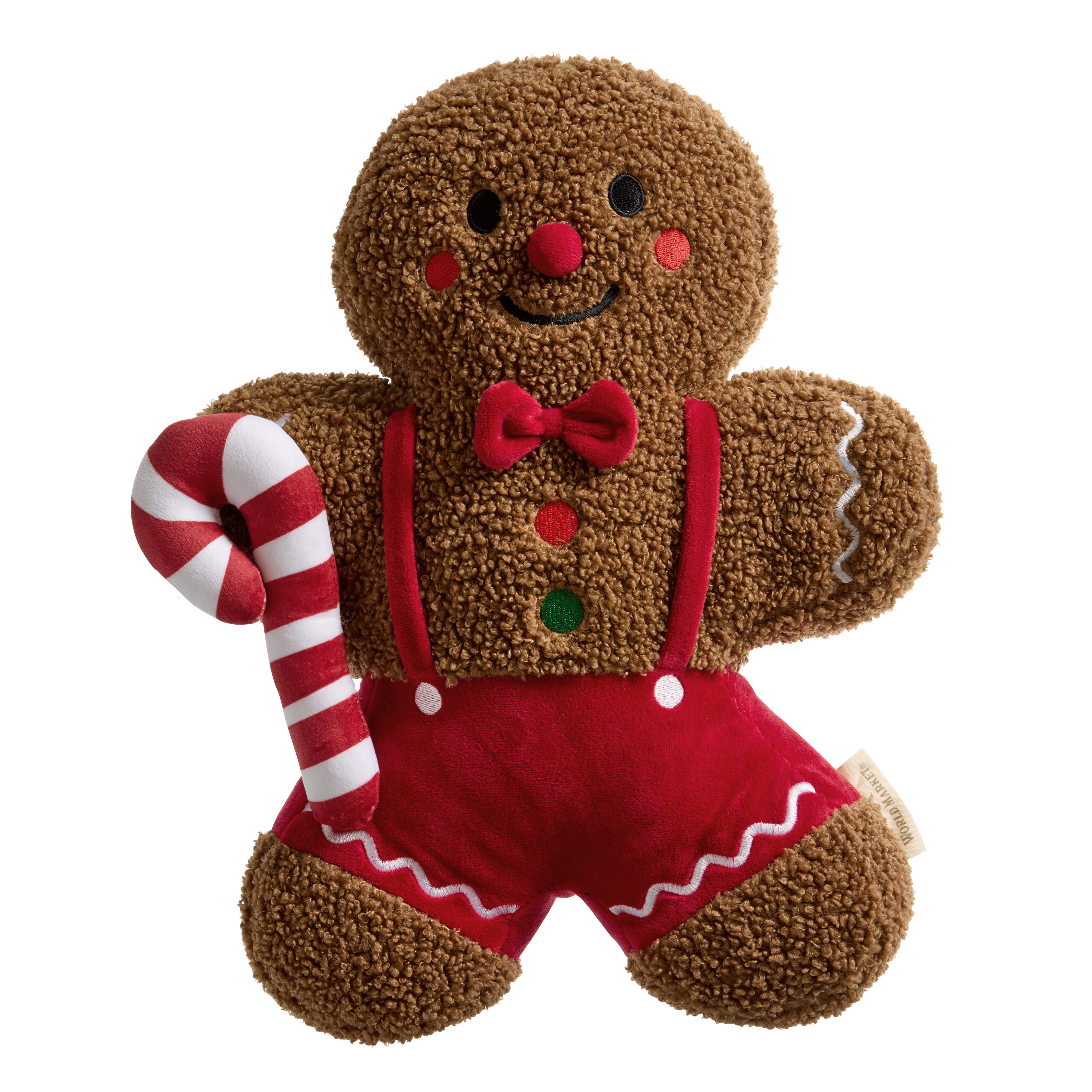 Brown Boucle Gingerbread Man Shaped Throw Pillow | World Market