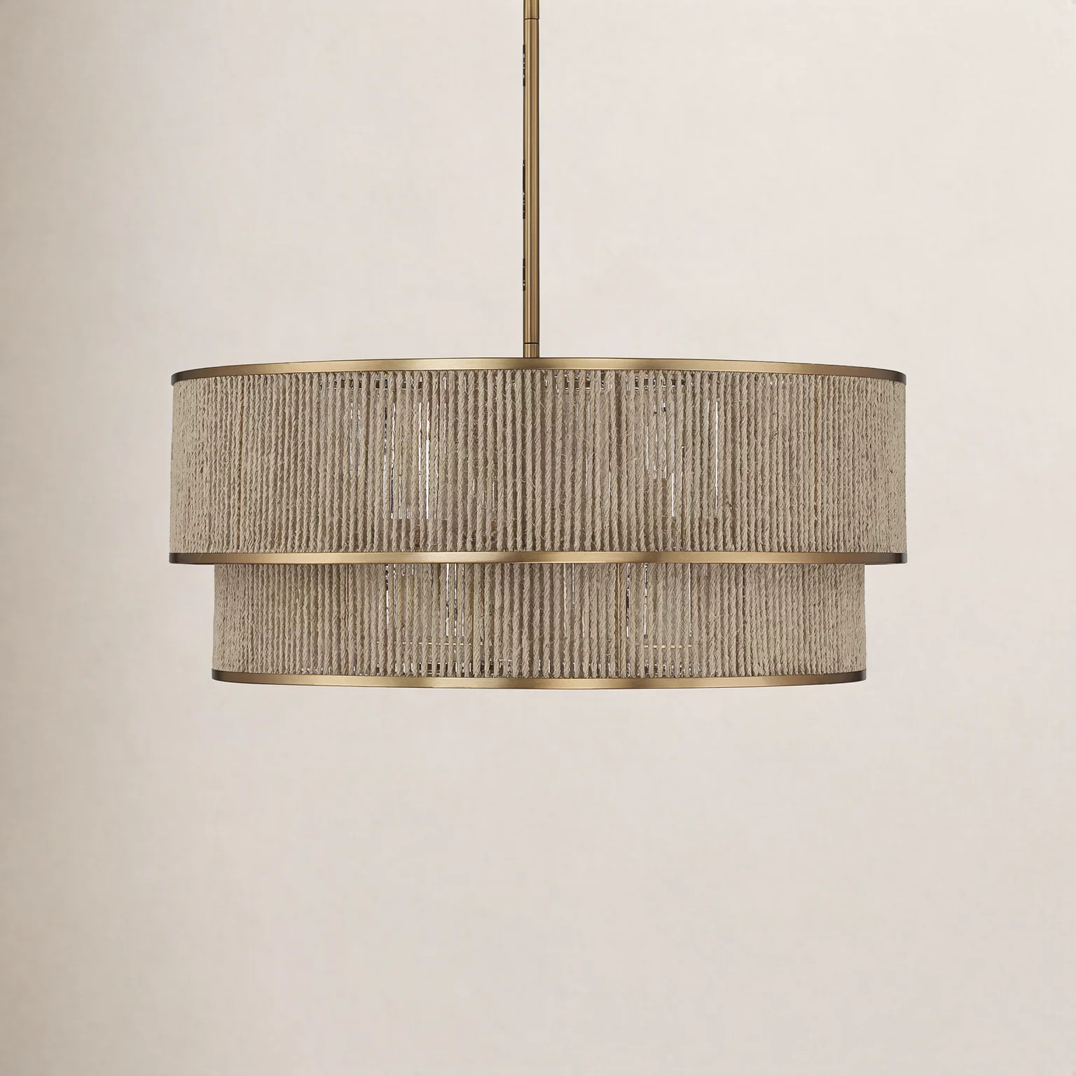 Han 6-Light Pendant In Warm Brass And Rope | Wayfair North America