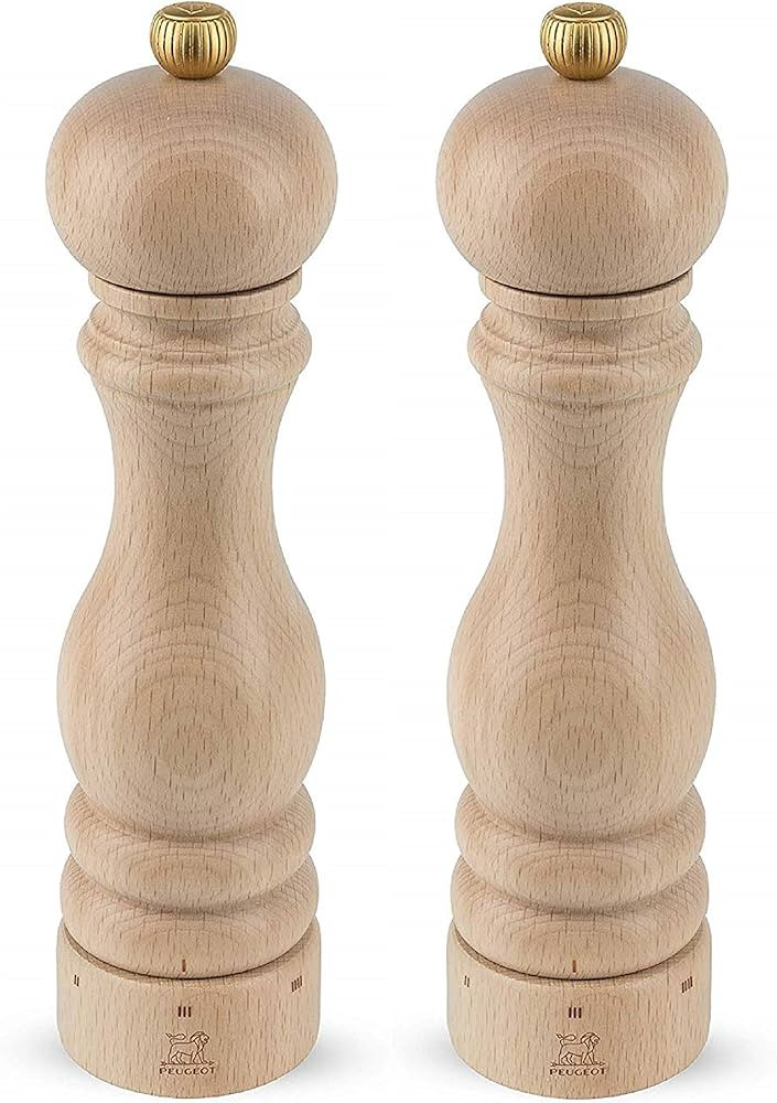 Peugeot Paris U'Select 9-Inch Pepper & Salt Mill Set, Natural Beechwood | Amazon (US)