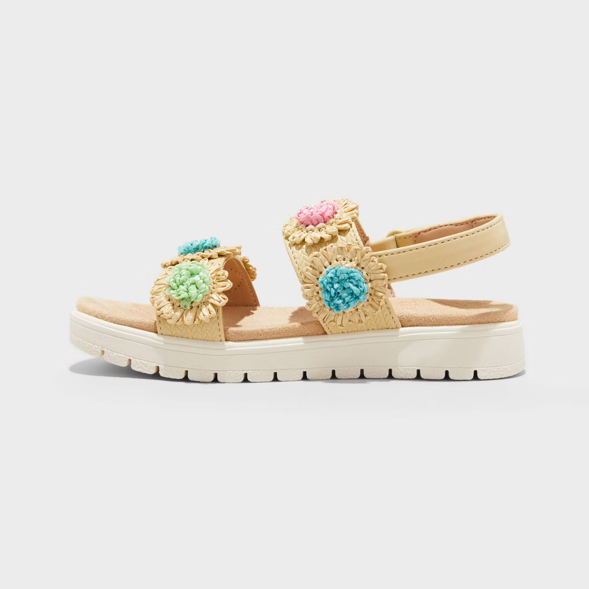 Toddler Girls' Lana Raffia Floral Footbed Sandals - Cat & Jack™ | Target