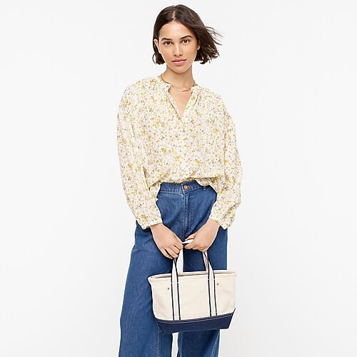 Cotton-voile button-front top in soft posies | J. Crew US