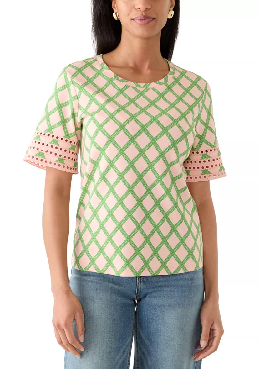 Women's Eyelet Trim Shirt | Belk